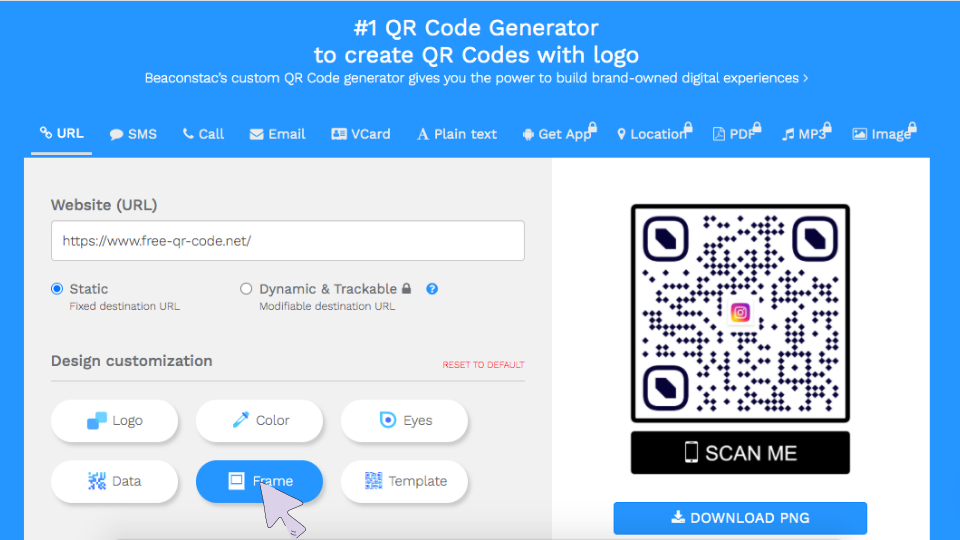 Fill in the details and customize the QR Code